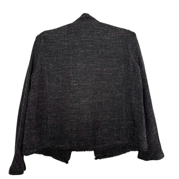 Eileen Fisher Charcoal Gray lightweight open blazer jacket pockets Large - Picture 2 of 8